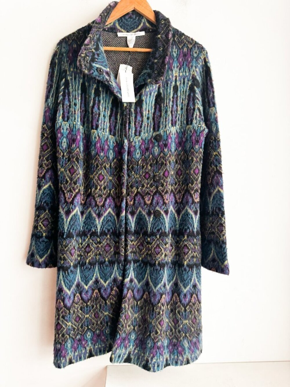 Diane Von Furstenberg Pita Wool Long Sweater Coat Gossip Girl S - Picture 4 of 9